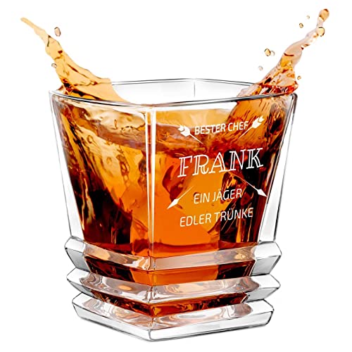 Maverton Whiskyglas mit Gravur 280 ml - Whisky Glas mit effektvollem Design - edles Kristallglas für Männer & Whiskygenießer - Whiskey Glas zum Geburtstag - zum Vatertag - Pfeile von Maverton
