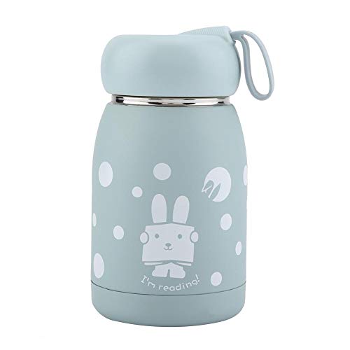 Edelstahlbecher Tragbare süße Kaninchen Muster Vakuumbecher Becher Thermoskanne Wasserflasche Tasse Tee Kaffee Reise Trinkflasche für Reisen, Büro, Schule(Blau) von MAVIS LAVEN