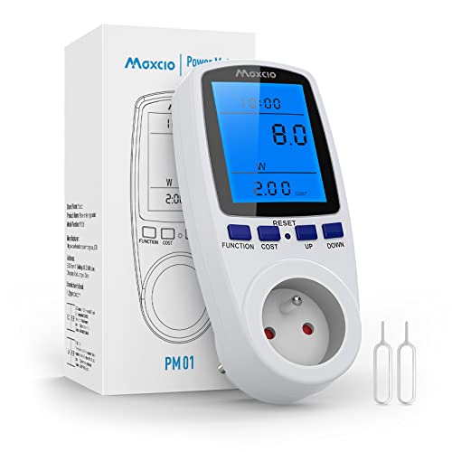 Wattmeter Steckdose Digitaler Energiezähler, Maxcio Energieverbrauch mit 7 Modi und LCD-Display, Steckdose Stromverbrauch, Überwachung der Energie für große elektrische Geräte von Maxcio