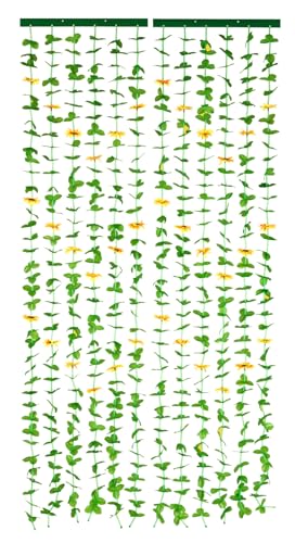 Maximex Blättervorhang Sonnenblumen, Türvorhang ohne Bohren, Insektenschutz aus Polyester, 90 x 190 cm, Grün/Gelb von Maximex