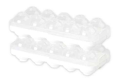 Maximex Eier-Safe stapelbar 2er Set - Stapelbare Eier-Deckelboxen, Polypropylen, 26 x 7 x 11 cm, Transparent von Maximex