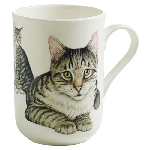 Maxwell & Williams PB0712 Kaffee-Tasse 330 ml rund – Pets – Bone China Porzellan Weiß, Geschenkbox – Kurzhaar Katze von Maxwell & Williams