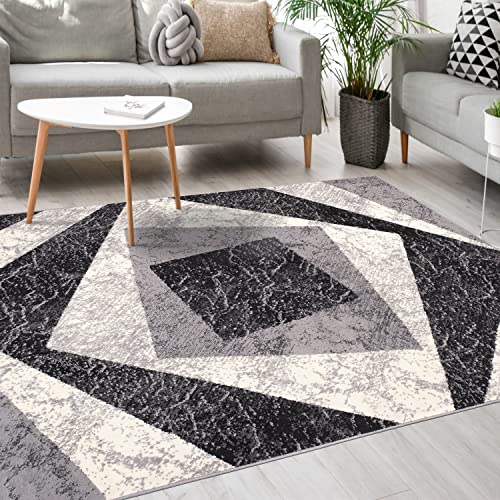 Mazovia Modern Teppich - Kurzflor - Teppich für Wohnzimmer, Schlafzimmer, Esszimmer - ÖKO-TEX Wohnzimmerteppich, Robust und pflegeleicht, Niedrige Florhöhe – Teppiche - grau 250 x 300 cm von Mazovia