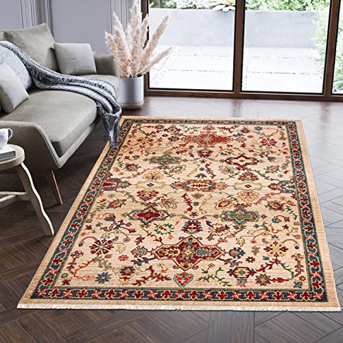 Mazovia Orientalisch Teppich - Traditioneller Teppich für Wohnzimmer, Esszimmer - Orient Teppiche Ornament - ÖKO-TEX Wohnzimmerteppich Beige - 160 x 225 cm von Mazovia