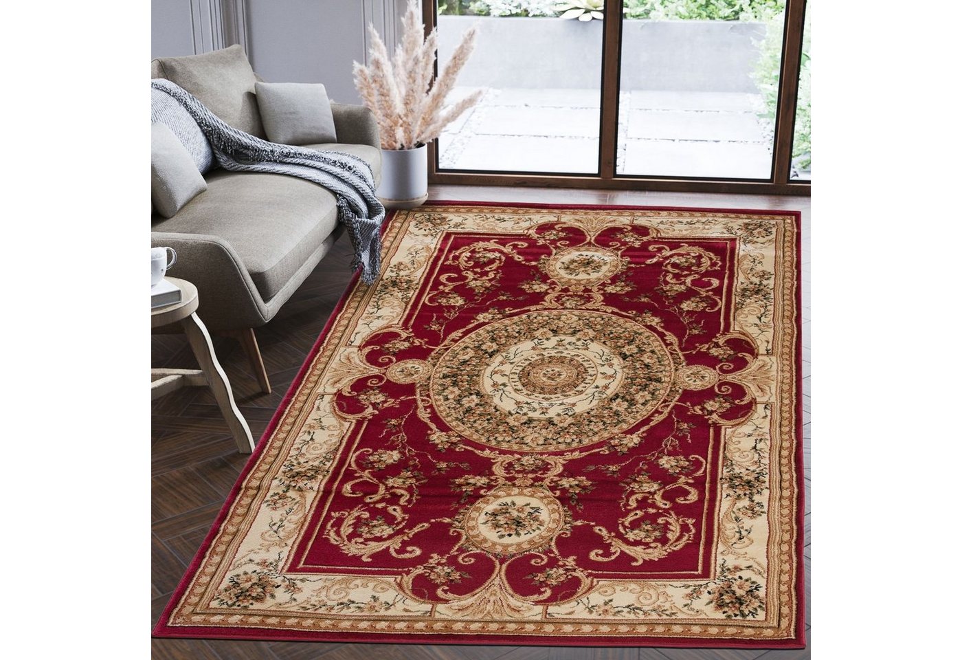 Orientteppich Oriente Teppich - Traditioneller Teppich Orient Rot Beige, Mazovia, 120 x 170 cm, Geeignet für Fußbodenheizung, Pflegeleicht, Wohnzimmerteppich von Mazovia