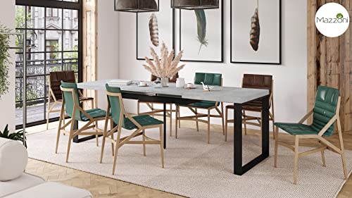Mazzoni Design Esstisch Avari Tisch ausziehbar 120 bis 270 cm, Farbe:Beton - Schwarz matt von Mazzoni