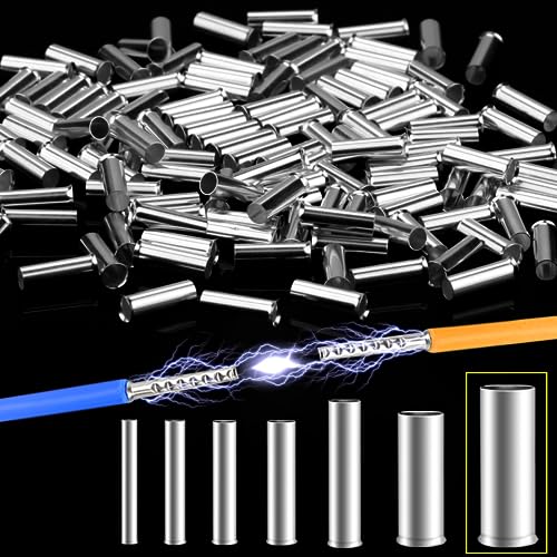 Mbsomnus Aderendhülsen 6mm², 150 Stück Kabelhülsen 0.5-6mm² Adernendhülsen Twin Aderendhülsen Klemmhülsen Kabel Quetschhülsen für Drahtverbindungen & Elektrische Spleißungen von Mbsomnus