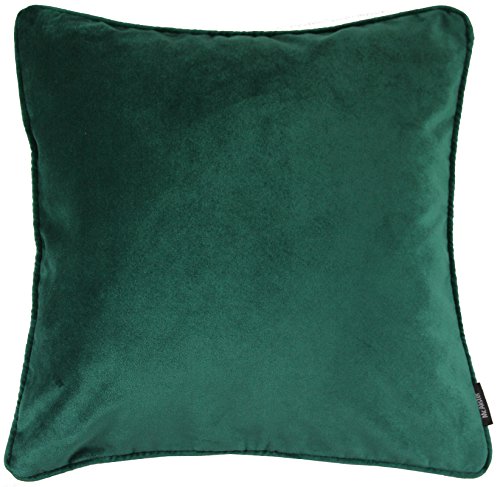 McAlister Textiles Matter Samt | Kissenbezug für Sofakissen in Smaragdgrün | 60 x 60cm | erhältlich in 25 Farben | griffester Samt edel paspeliert | Kissenhülle für Samtkissen von McAlister Textiles