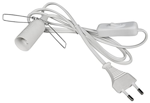 McShine - Lampenfassung | E14 mit 1,5m Kabel, Schalter und Eurostecker | die schnelle Art überall Licht zu bringen | ideal für z. B. Renovierungsarbeiten von McShine
