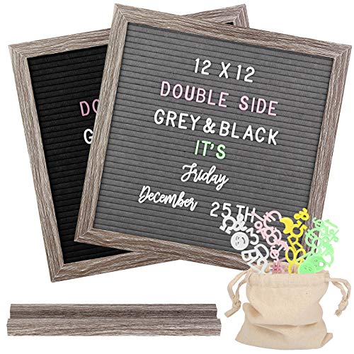 30×30CM Doppelseitiges Letter Board Rustikales Buchstabentafel mit 1100+ 4-Farben-Buchstaben und Kursive Wörter für Wohnkultur und Geschenk von Meafeng