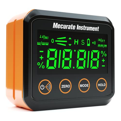 Mecurate Digitaler Winkelmesser und Goniometer, Präzises Messwerkzeug für digitale Winkelmessung mit LCD-Anzeige und Hintergrundbeleuchtung für Holzarbeiten und Bauwesen. von Mecurate