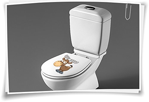 Medianlux Sitzplatz WC Deckel Sticker Aufkleber Bad Toilette Elch von Medianlux
