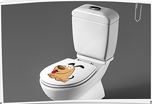 Medianlux Sitzplatz WC Deckel Sticker Aufkleber Bad Toilette Hund von Medianlux