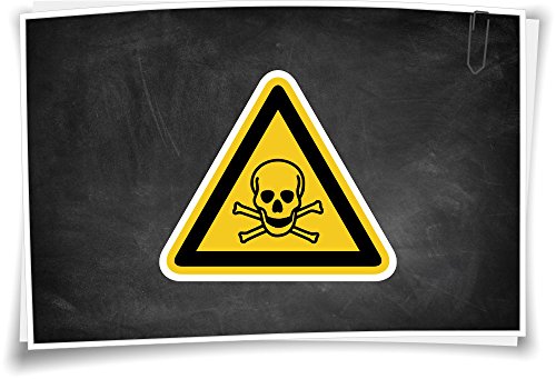 Medianlux Warnhinweis W016 Warnung vor giftigen Stoffen Aufkleber Piktogramm Warnzeichen, 2cm - 12 Stück von Medianlux