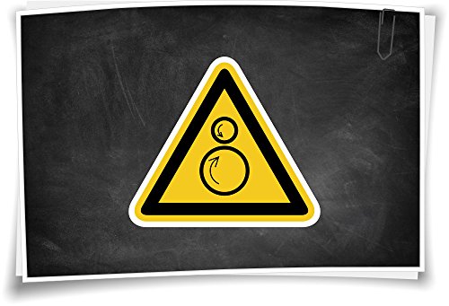 Medianlux Warnhinweis W025 Warnung vor gegenläufigen Rollen Aufkleber Piktogramm Hinweis, 2cm - 12 Stück von Medianlux