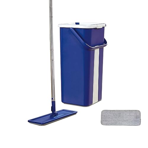 Livington Touchless Mop – Bodenwischer Set mit Eimer zum Auswringen ohne Bücken – Wischmopp für einfache Reinigung und saubere Hände – 2,7 L Wischeimer von Mediashop