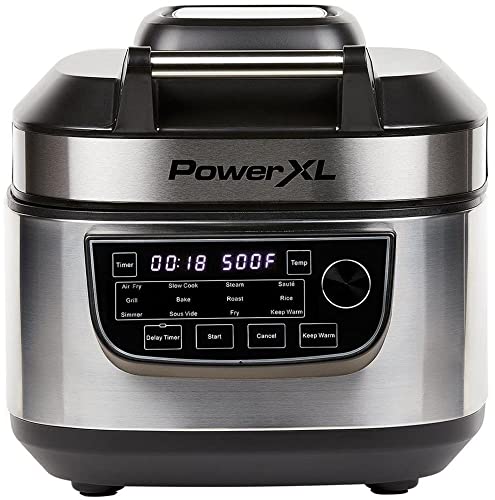 PowerXL MultiCooker - 12 in 1 Multikocher mit Warmhaltefunktion - Heißluftfritteuse, Backofen, Bratpfanne, Reiskocher uvm. - 5,7 Liter Fassungsvermögen - 12 Kochprogramme - Airfryer - Kaloriensparend von Mediashop