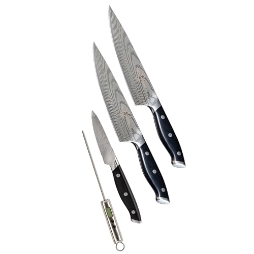 Trusted Butcher Messer Set – hochwertiges Profi Kochmesser Set – ultrascharfe Klingen in Metzger-Qualität – inklusive Bratenthermometer – 4-tlg. von Mediashop