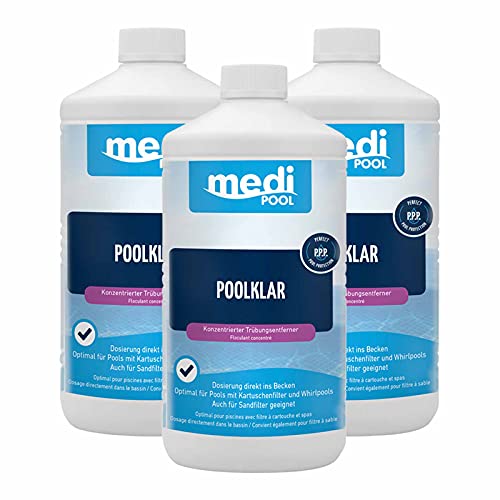 Medipool PoolKlar 1 Liter, Trübungsbeseitiger, Klareffekt, Wasserpflege, Poolreiniger, Mengen:3 von Medipool
