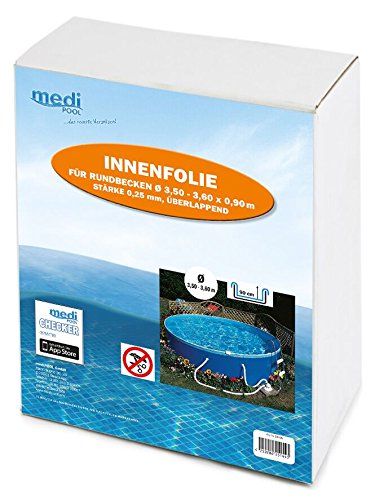 Medipool - Poolfolie rund 3,5 bis 3,60 x 0,92 m x 0,25 mm Schwimmbadfolie von Medipool