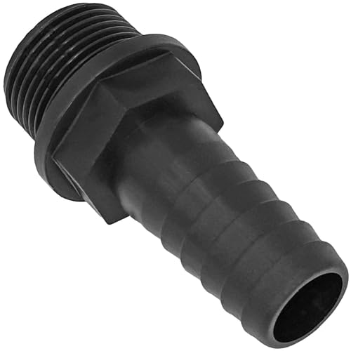 Gewinde Fitting aus Kunststoff Schlauchtülle 19mm Außendurchmesser mit 3/4" Zoll (ca. Ø 26mm) Außengewinde AG | Garten Schlauch Wasser Pumpen Anschluss Verbinder Bewässerung PE PVC PP von MegaHaustechnik