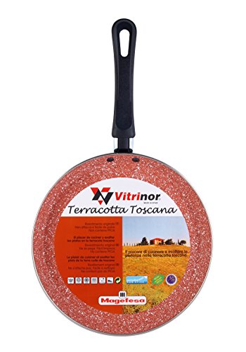 Megafesa Toscana Terracota - Pfannkuchenpfanne, Durchmesser 24 cm, Farbe burgunderrot von Magefesa