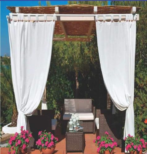 Megashopitalia Sonnensegel für Pavillon, Pergola, Veranda, wasserdicht, schimmelresistent, Harz, wasserabweisend, 140 x 270 cm (weiß) von Megashopitalia