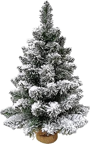 Weihnachtsbaum Schneekanne 60 cm Starkes und realistisches Laub aus PVC, Jute-Basis für Weihnachtsbaum, Kleiner Weihnachtsbaum, fertig von Megashopitalia