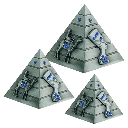 3 stk Metallstatue, Metall Ägyptische Pyramide Modell Figur Statue für Haus Büro Deko (S/M/L), Vintage Bronze Pyramide Statue, Geeignet für Büro, Wohnkultur, Jubiläum, Freund Geschenk (Bronze) von Mein HERZ