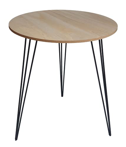 Meinposten Beistelltisch Couchtisch rund Holz Metall Tisch Nachttisch Holztisch Ø 40 cm von Meinposten