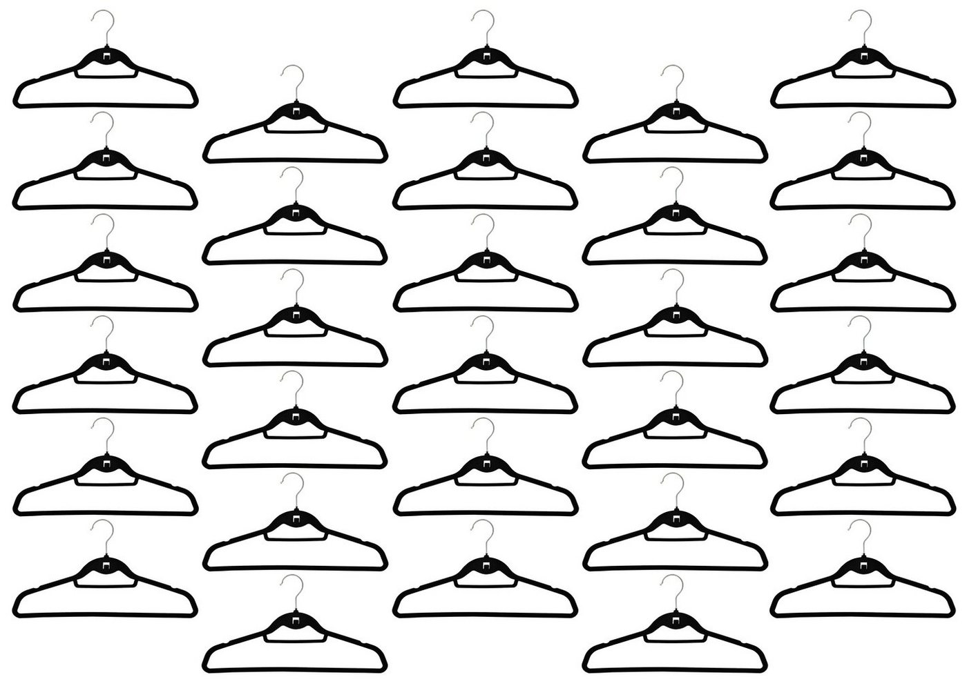 Meinposten Kleiderbügel 30 Stück schwarz antirutsch Samt platzsparend Multifunktional von Meinposten