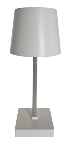 Meinposten Tischleuchte Touch dimmbar LED Lampe Leuchte weiß silber kabellos Höhe 26 cm von Meinposten
