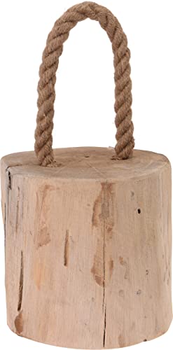Türstopper Holz 1,4 kg Maritim Rustikal Holzstamm mit Kordel Teakholz Natur von Meinposten