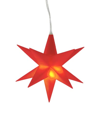 Weihnachtsstern Stern Deko Weihnachtsbeleuchtung Batterie Timer weiß rot Ø 11 cm (Rot) von Meinposten