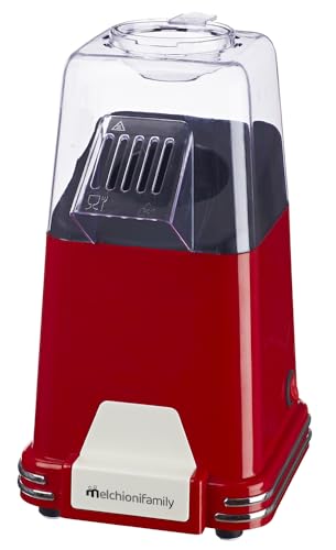 Melchioni Family MRS Popcorn-Maschine, 110 W, Luftheizung, ohne Öl und Fett, Rot von Melchioni