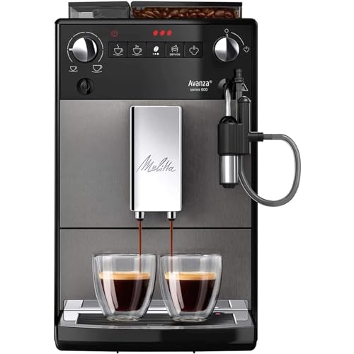 Melitta Avanza - Kaffeevollautomat - mit Milchsystem - Milchaufschäumer - 2-Tassenfunktion - flüsterleises Mahlwerk - 3-stufig einstellbare Kaffeestärke - Mystic Titan (F270-100) von Melitta