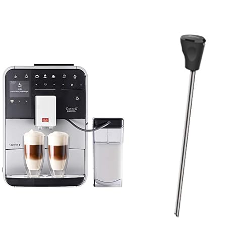 Melitta Caffeo Barista T Smart F831-101, Kaffeevollautomat, Smartphone-Steuerung mit Connect App, One Touch Funktion, Silber + Milchlanze für Kaffeevollautomaten, Edelstahl, Schwarz von Melitta