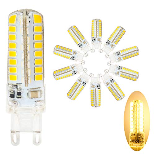 Mengjay 10 Stück 5W G9 LED-Lampen, entspricht 40W energiesparende Glühbirne. Super helle 400LM mit 2835 SMD 64 LEDs AC200-240V warmweiß von Mengjay