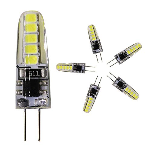 Mengjay 5 Stück 3W G4 LED Lampe, 10 LED 2835SMD, 250LM, Nicht Dimmbar, AC 220V,Kaltweiß 6000K, G4 LED Birnen, G4 LED Leuchtmittel von Mengjay