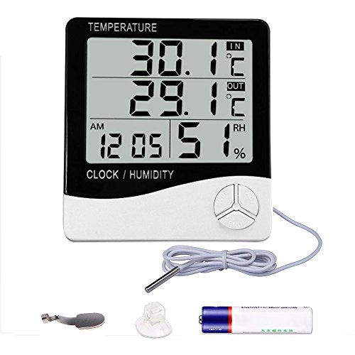 Mengshen Digital Hygrometer Thermometer, Indoor & Outdoor Temperatur Luftfeuchtigkeit Monitor, Home Office Temp Feuchtigkeitsmesser Meter - Lcd-Display, Inkl. Batterie - TH03 von Mengshen