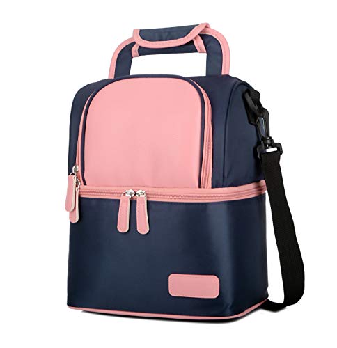 Mengshen Muttermilch Babyflasche Kühltasche/Mama Reiserucksack/wasserdichte Baby Milchtasche Gefrierschrank/Tragbare Thermoisolierte Lunchbox für Frauen Männer Kinder Große Kapazität Handtasche von Mengshen