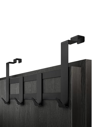 Menz Premium Türgarderobe - Schwarze Türgarderobe Innenseite, belastbare Türhakenleiste zum Einhängen Tür-Rückseite - Hochwertige Türgarderobe zum Einhängen, Türhaken zum Einhängen von Menz