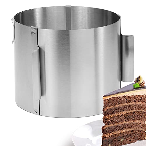 Menz Tortenring verstellbar hoch 15 cm - Edelstahl Backring verstellbar 16-30 cm – Formstabile Backform für die einfache Torten-Zubereitung von Menz
