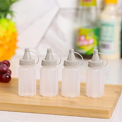 Meokro Mini-Quetschflaschen aus Kunststoff für Grillsoße und Lunchbox-Gewürze, 4 Stück von Meokro