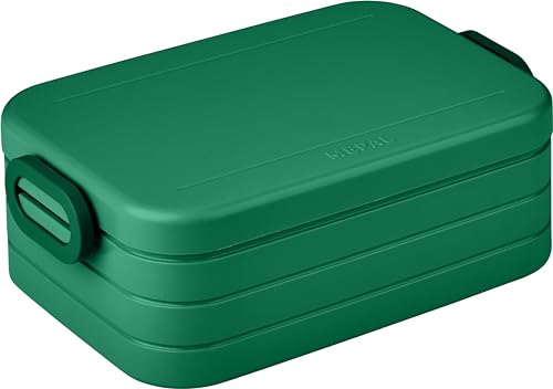 Mepal Brotdose Midi – Brotdose To Go - Lunchbox für 2 Sandwiches oder 4 Brotscheiben - Meal Prep Box - Brotdose Erwachsene - Essenbox mit Unterteilung - Vivid green von Mepal