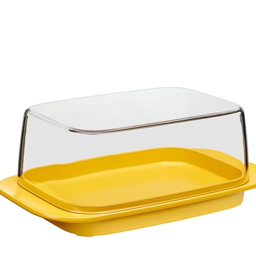 Mepal Butterdose -yellow – für 250 g Butter – transparenter Deckel – passt genau in die Kühlschranktüre – spülmaschinenfest - Neue Version von Mepal