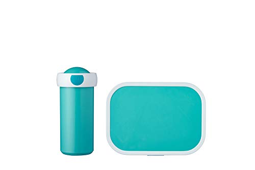 Mepal - Lunch-Set Campus - Lunch-Set für Kinder mit Verschlussbecher & Lunch Box - Lunch-Set für die Schule oder Unterwegs - Spülmaschinenfest & BPA-frei - 300 ml + 750 ml - Turquoise von Mepal