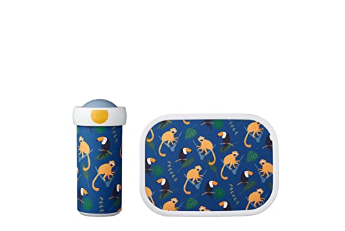 Mepal - Lunch-Set Campus - Lunch-Set für Kinder mit Verschlussbecher & Lunch Box - Lunch-Set für die Schule oder Unterwegs - Spülmaschinenfest & BPA-frei - 300 ml + 750 ml - Jungle von Mepal