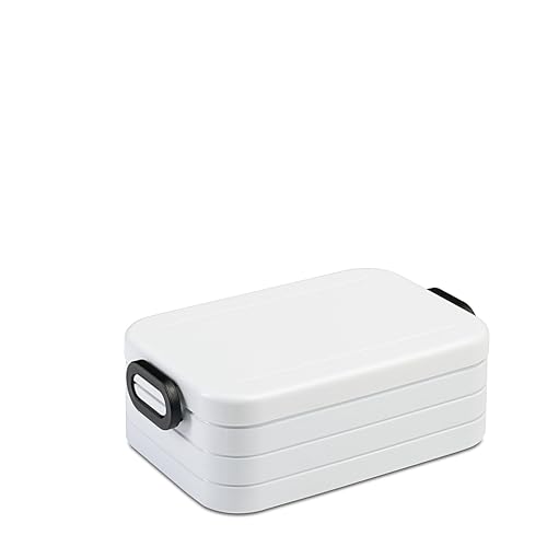 Mepal - Lunchbox Take a Break Midi - Brotdose To Go - Für 2 Sandwiches oder 4 Brotscheiben - Meal Prep Box - Essensbox mit Unterteilung - Spülmaschinenfest - 900 ml - White von Mepal