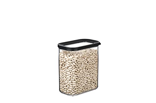 Mepal Transparente Vorratsdosen mit Deckel - Lebensmittelbehälter Rechteckige - Küchenorganizer & Aufbewahrungsbox aus Kunststoff - Vorratsbehälter Luftdicht & Stapelbar - 1500 ml - Black von Mepal